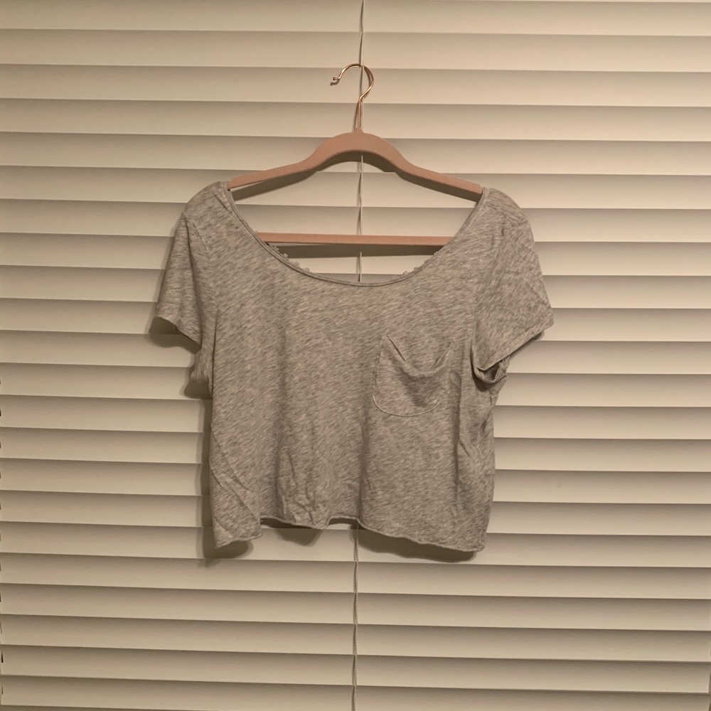 Gray crop top
